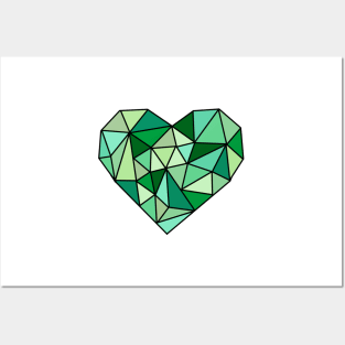 Green Crystal Heart Posters and Art